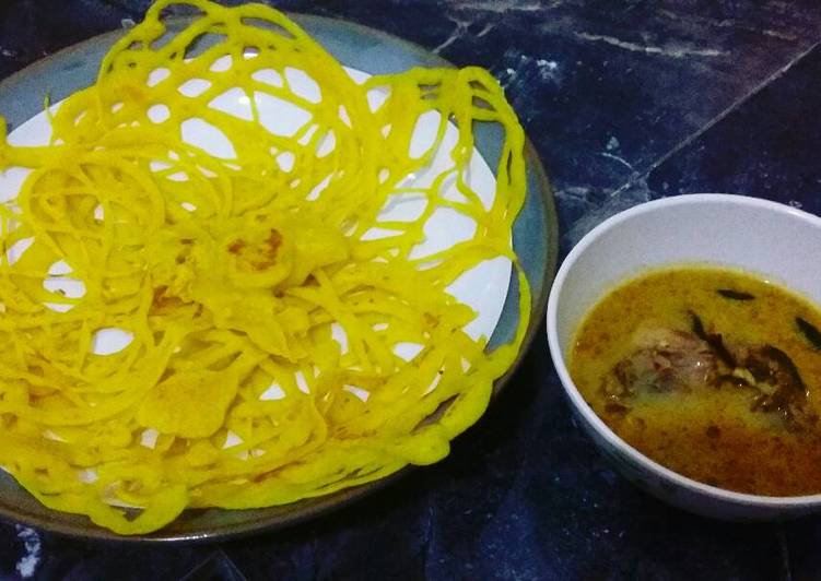 bahan dan cara membuat Roti Jala dengan Kare