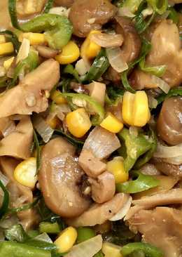 Tumis jamur jagung manis tiram