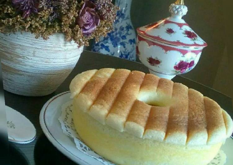 resep lengkap untuk Cheddar cheese cottony cake (ogura)