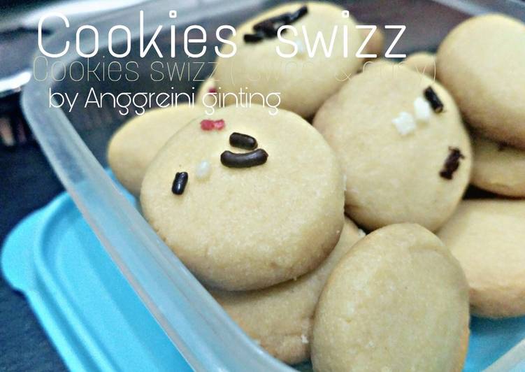 bahan dan cara membuat Cookies swizz (sweet n easy)