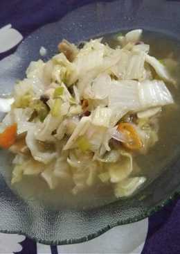 Tumis sawi putih jamur kancing icha