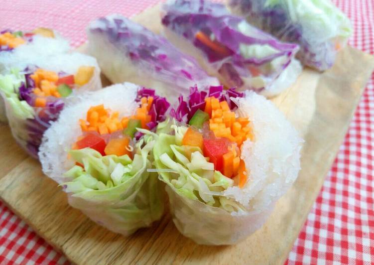 resep makanan Raw Vietnam Roll Vegan