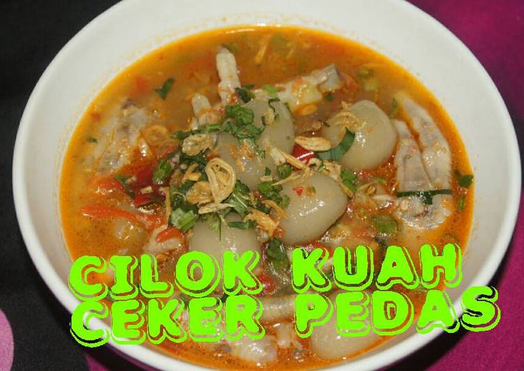 resep masakan Cilok kuah ceker pedas