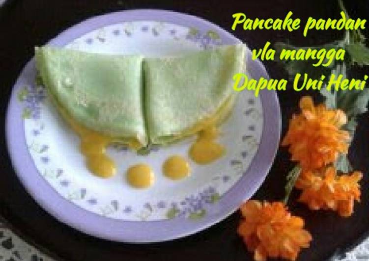 Resep Pancake pandan vla mangga Kiriman dari Dapua Uni Heni