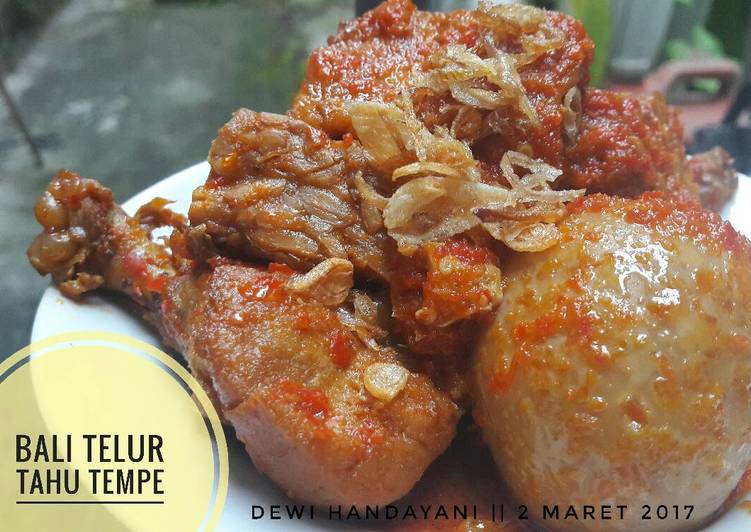 Resep Bali telur tahu tempe ayam Kiriman dari Umi Azzalia