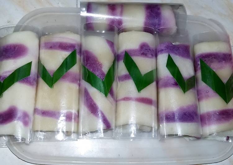 resep lengkap untuk Dadar gulung zebra pandan(simple aja)