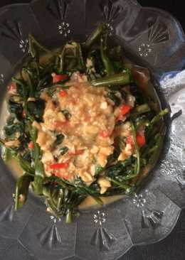 Tumis kangkung sambal tempe