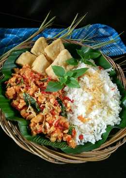 NASI LIWET Sederhana dg SAMBEL TEMPE TERI & Tahu Goreng