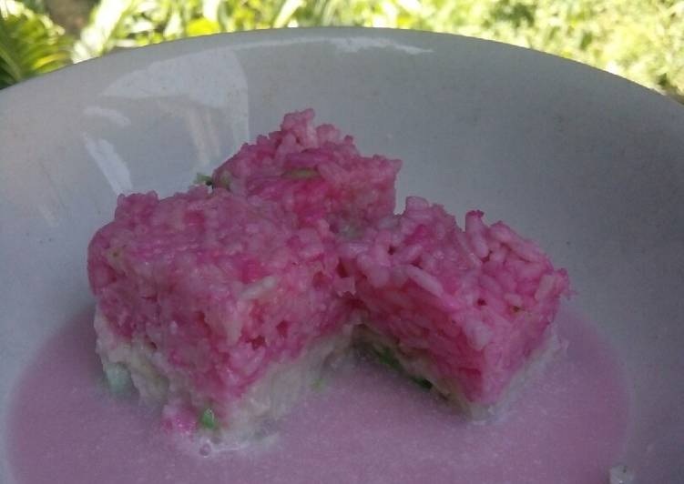 resep lengkap untuk Tape nasi kuah santan