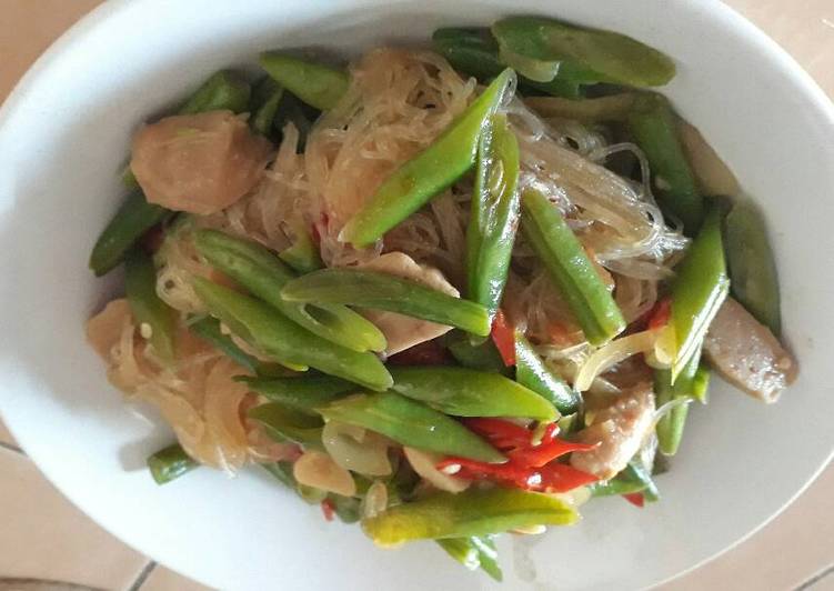 resep Tumis buncis soun bakso mudah