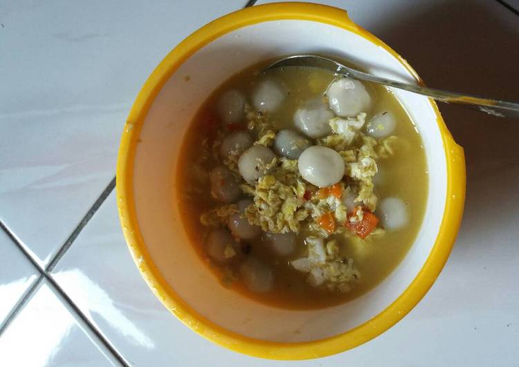 resep lengkap untuk Cilok kuah telor pedas