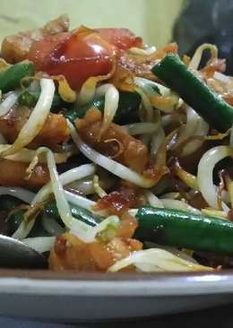 Tumis tempe kacang panjang tauge