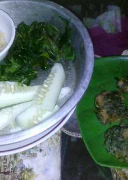 Sayur Gudangan Daun Singkong n Bakwan Tempe Daun Singkong.. By:Erni Hartanti. Amdðð
