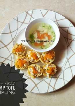 Shrimp Tofu Dumpling (menu diet) no tepung no kulit pangsit