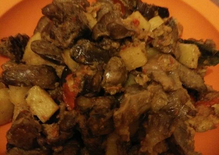 resep makanan Sambel ati ampela kentang tanpa santan