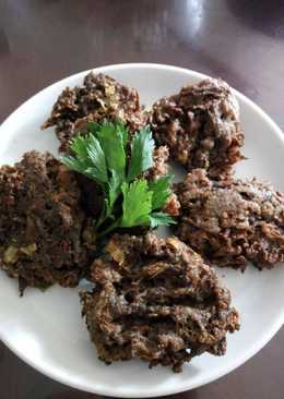 Pergedel /bakwan tighau gerigit (jamur cendawan ujo nemo namonyo) masak rumahan sederhana