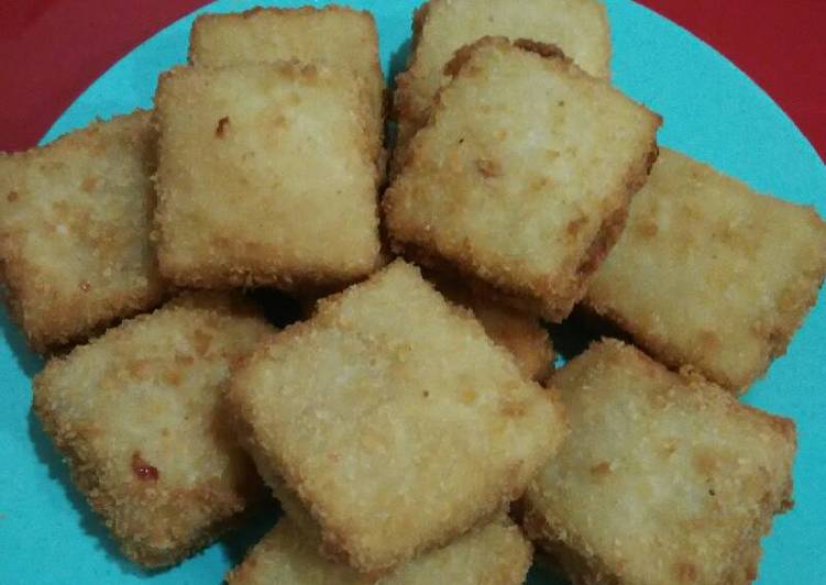 resep lengkap untuk Roti tawar goreng(isi selai srikaya and stroberi)