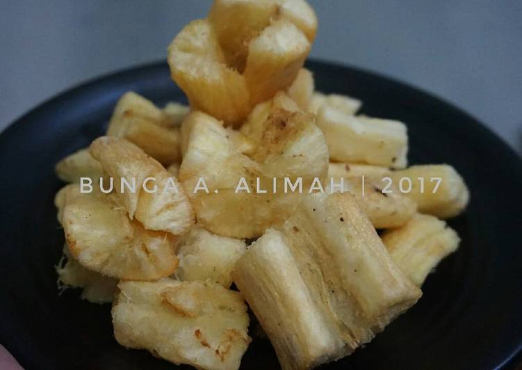 resep makanan Singkong keju gurih merekah.. Renyah di luar, lembut di dalam.