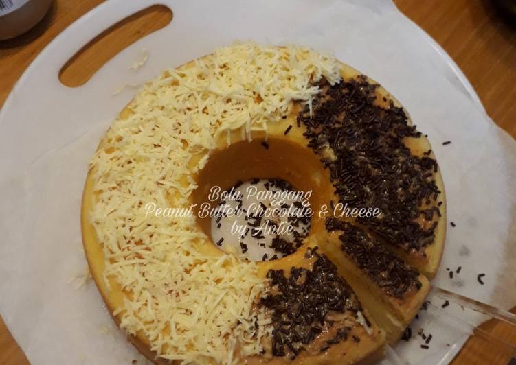 resep makanan Bolu Panggang Peanut Butter Chocolate & Cheese