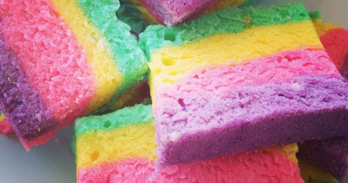 Resep Rainbow cake ekonomis Resep Rainbow cake ekonomis