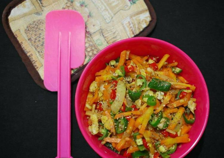 bahan dan cara membuat Vegan Scramble Carrot with Tofu