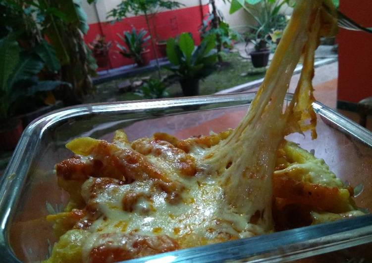 Resep Bolognese French Fries with Moza By Greentealatte