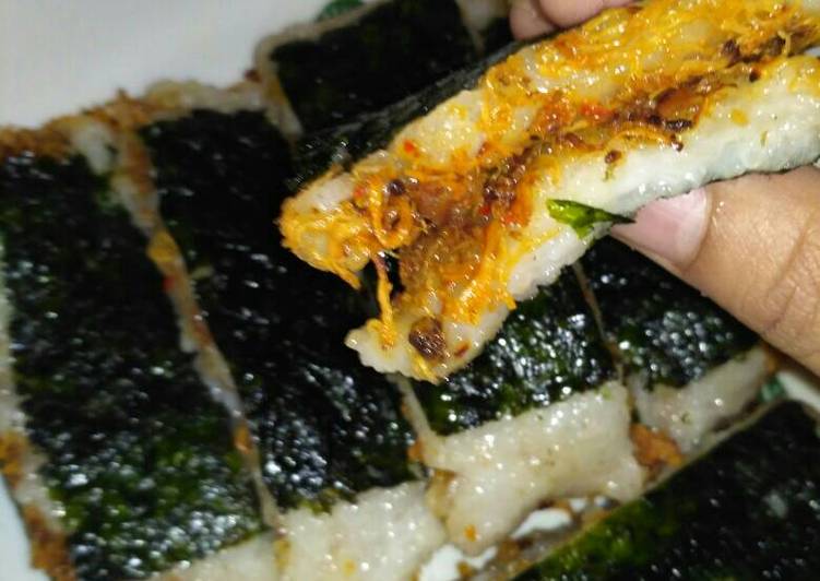 resep lengkap untuk Lemper isi abon ayam ala ala sushi ??????