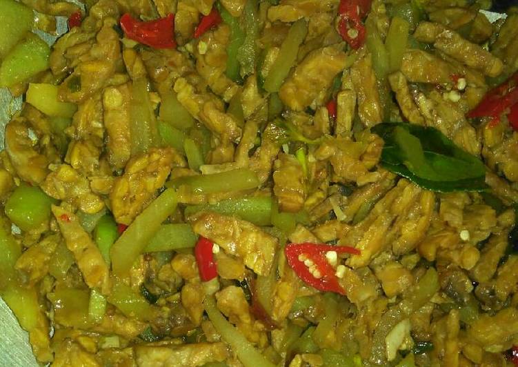 resep lengkap untuk Tumis tempe labu siam