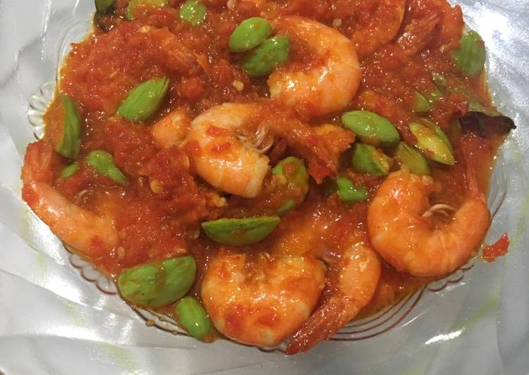 resep makanan Sambal udang goreng pete