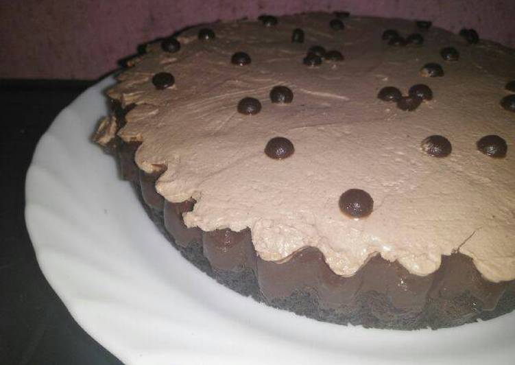 resep masakan Triple choco brownie oreo (pie coklat)