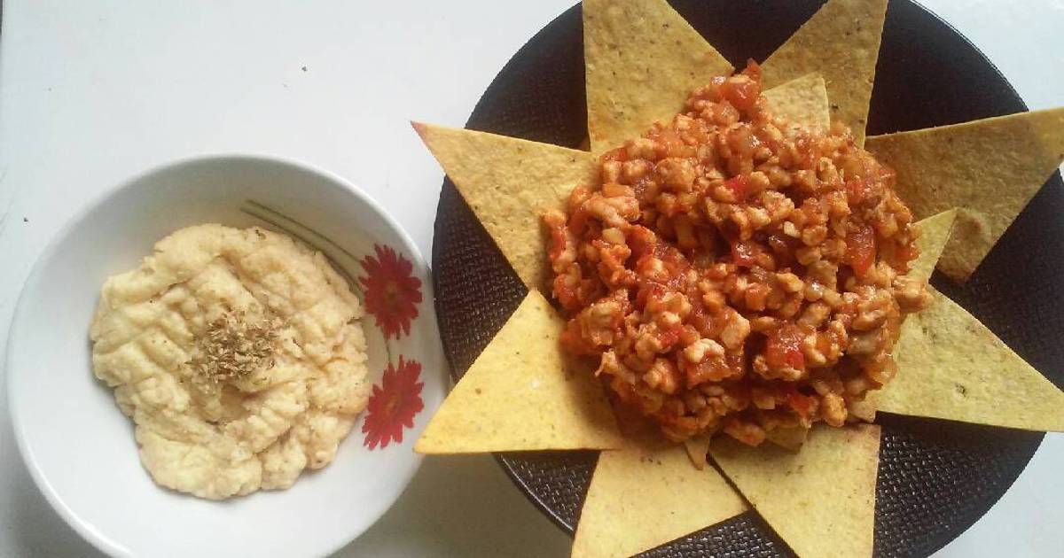 Resep Nachos with Chicken Bolognese and Cheese Sauce ala Laras Wulan Dita