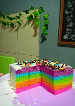 Rainbow cake kukus