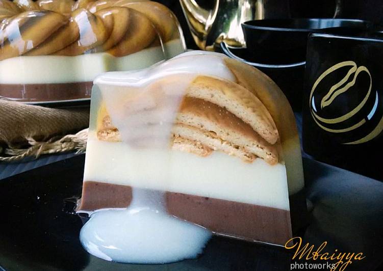 resep lengkap untuk Pudding Marie 3 Lapis