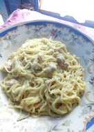 Spaghetti Carbonara/Saus Putih