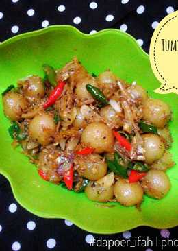 Tumis Cilok Teri Cabe Ijo