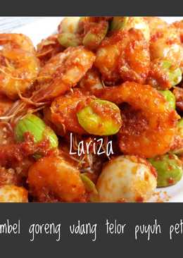 Sambel goreng udang pete telor puyuh