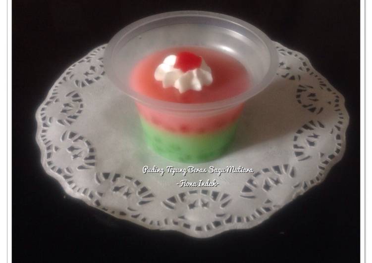 resep makanan Puding Tepung Beras Sagu Mutiara