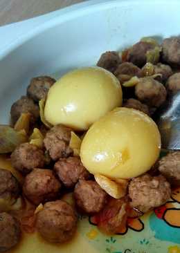 Semur daging giling & telur puyuh