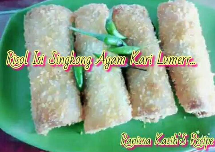 gambar untuk resep makanan Risol Isi Singkong Ayam Kari Lumerr....????