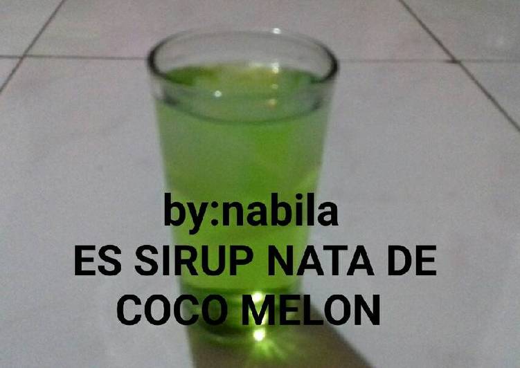 gambar untuk cara membuat Es sirup nata de coco melon