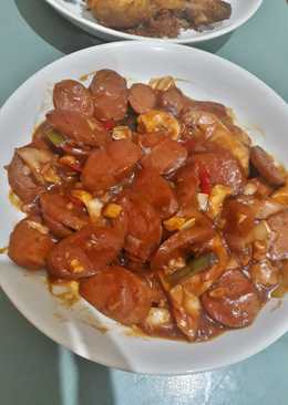 Tumis sosis jamur saus barbeque