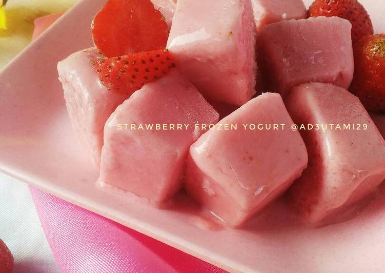 resep Strawberry Frozen Yogurt