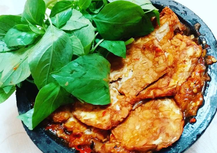 resep masakan Penyet Tempe Sambel Kencur