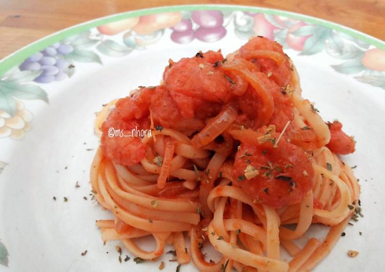 Spaghetti Saus Udang Pedas