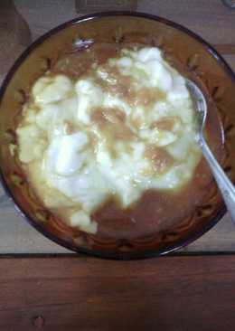 Bubur sumsum saus durian