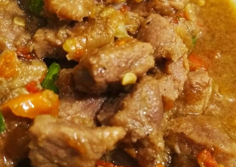 resep makanan Oseng Mercon Daging Pedas