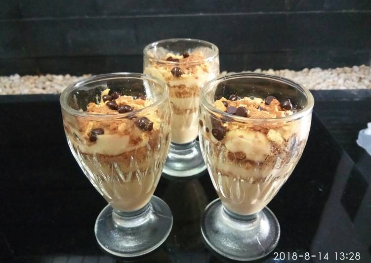 cara membuat Puding Custard Milo