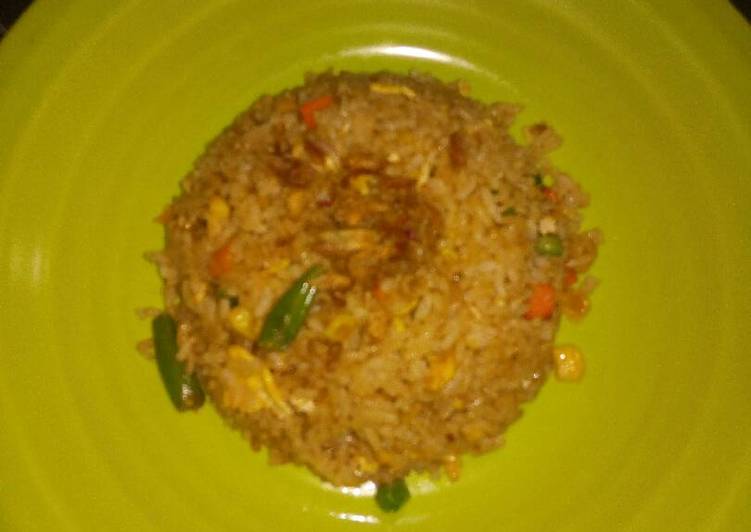 cara membuat Nasi goreng mix vegetables