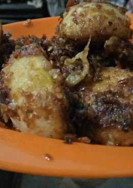 Telur goreng tepung terasi pedas