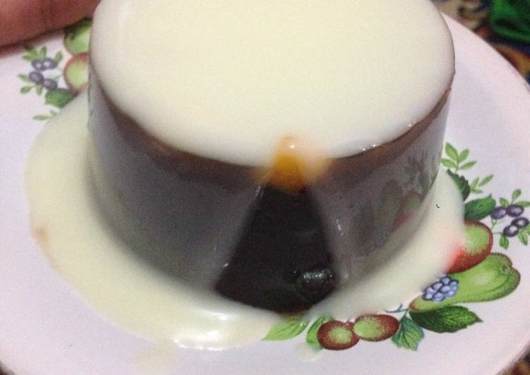 Resep Puding cokelat vla vanilla Kiriman dari Ney Oktaviani Hariadin